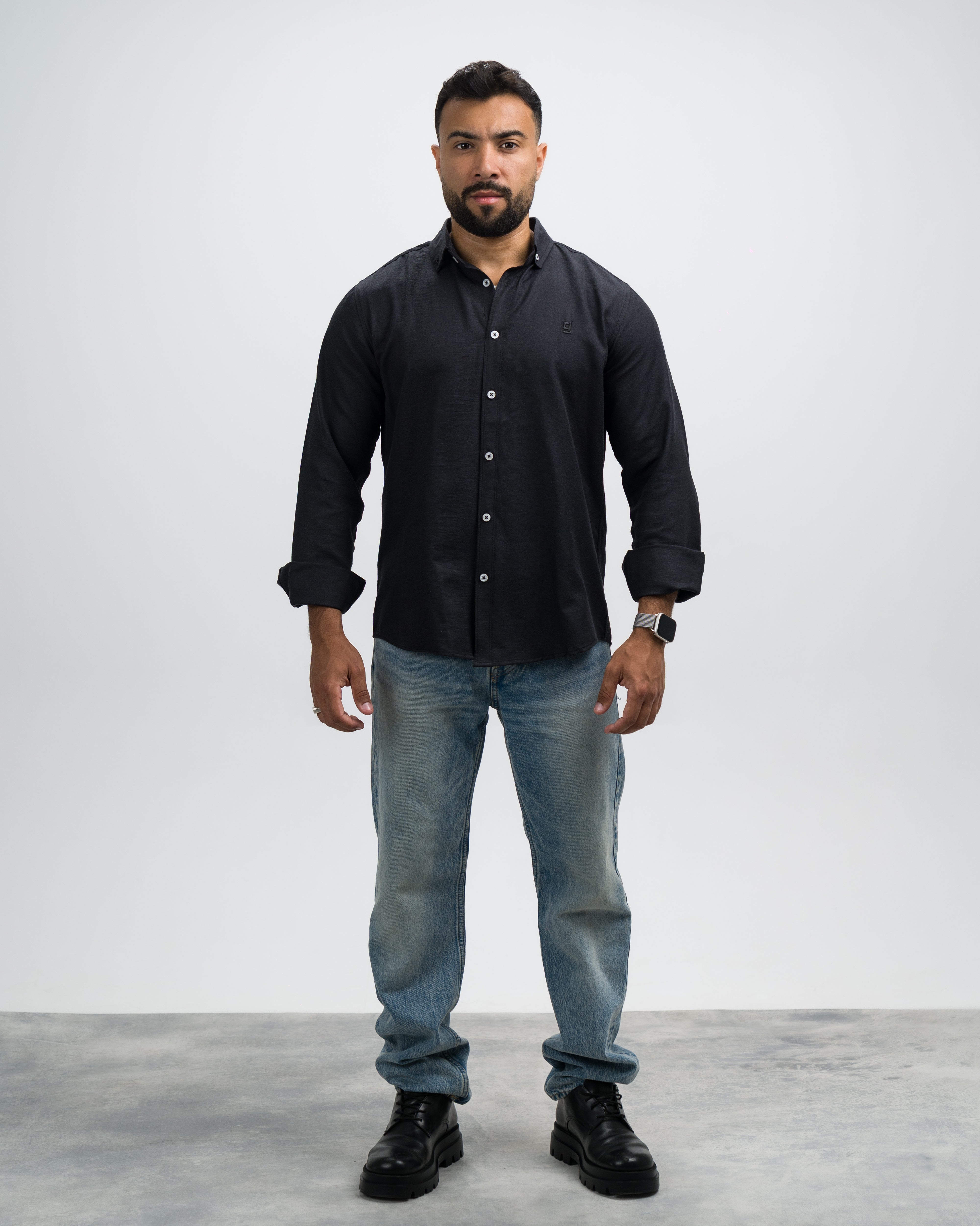 Oxford Cotton Shirt - Black