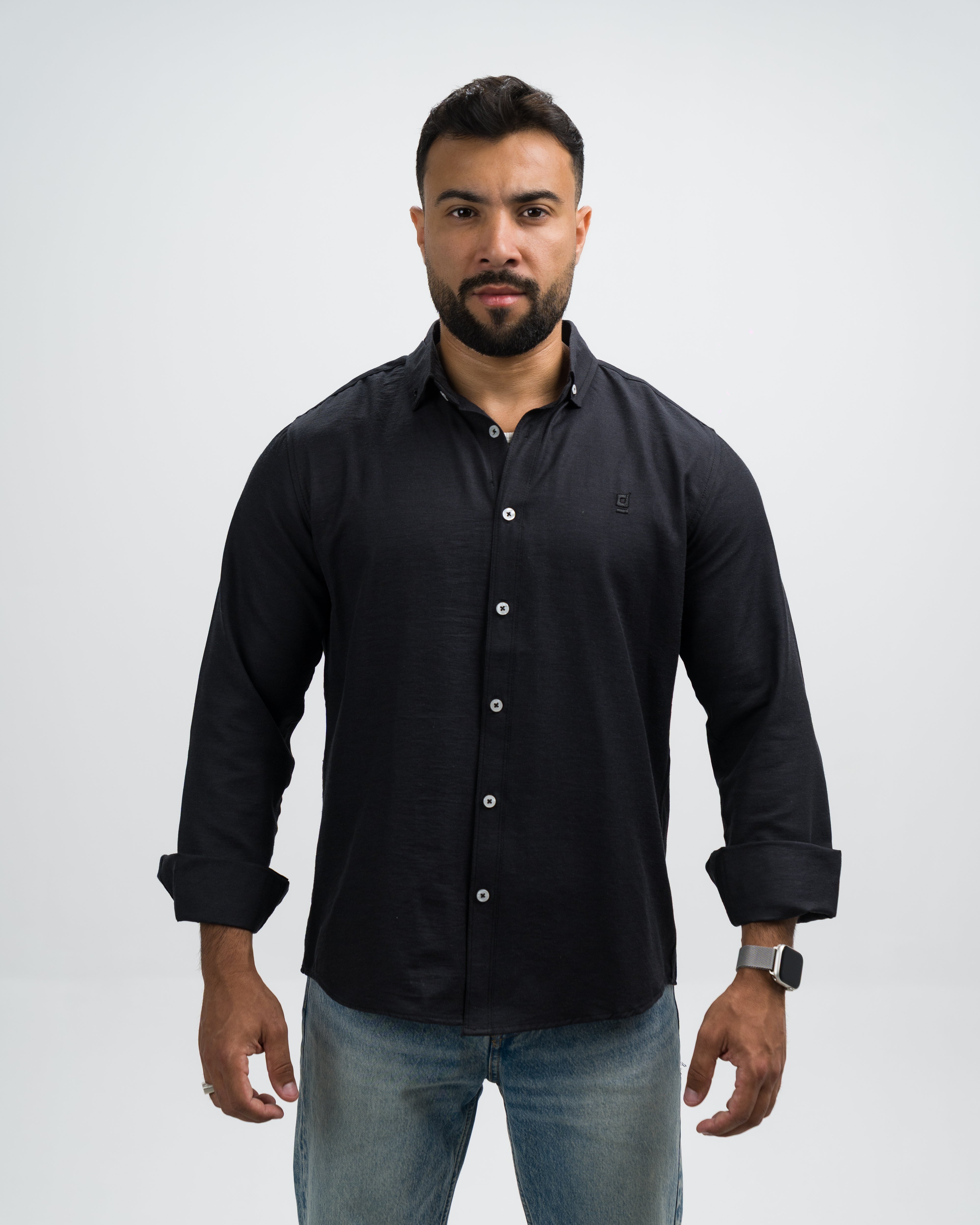 Oxford Cotton Shirt - Black