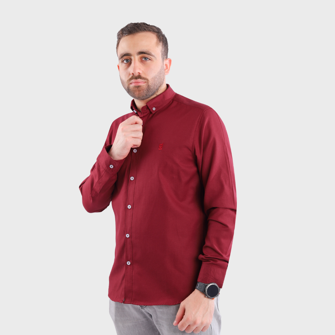 Oxford Cotton Shirt - Burgundy