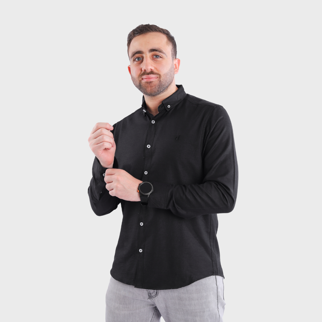 Oxford Cotton Shirt - Black