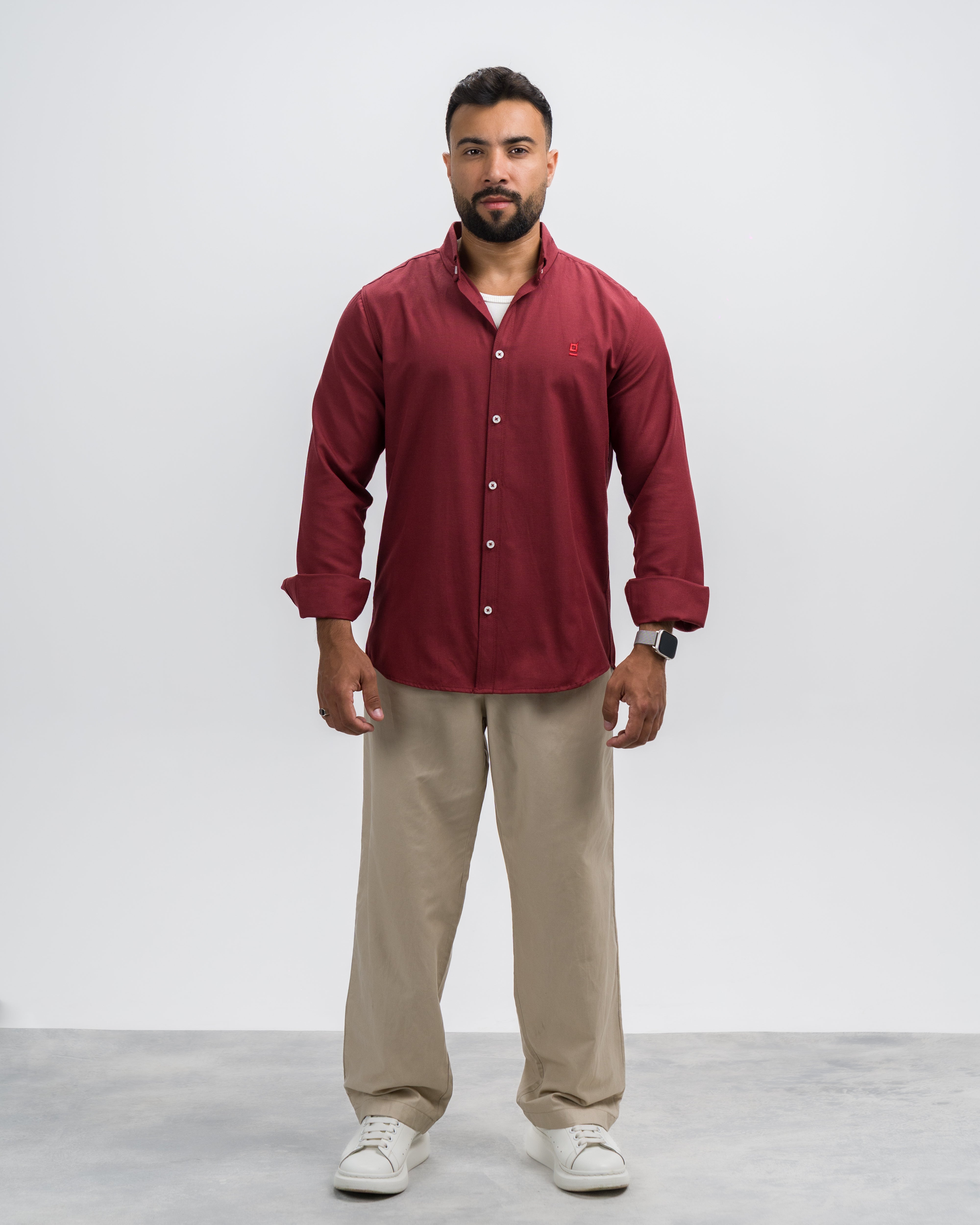 Oxford Cotton Shirt - Burgundy