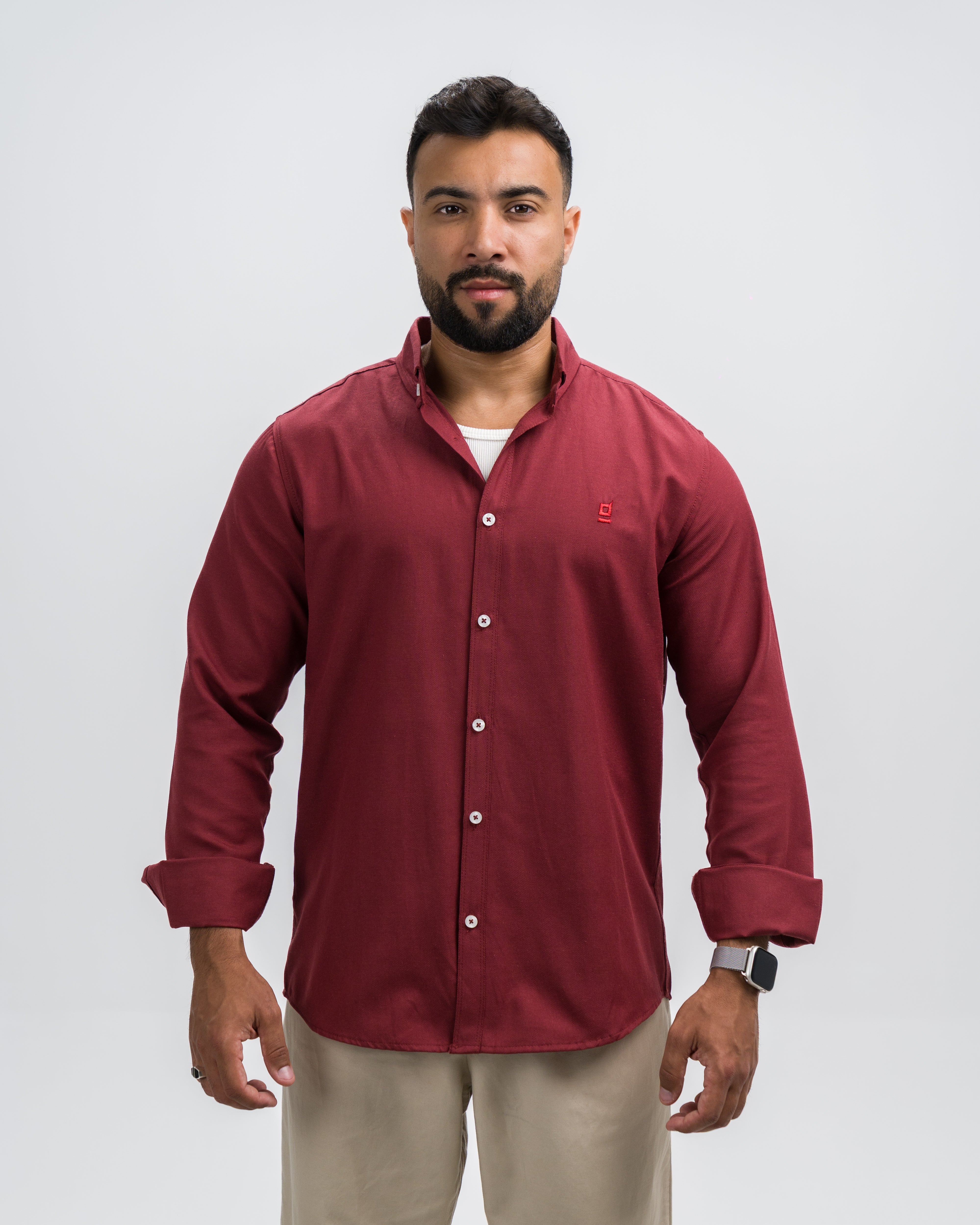 Oxford Cotton Shirt - Burgundy
